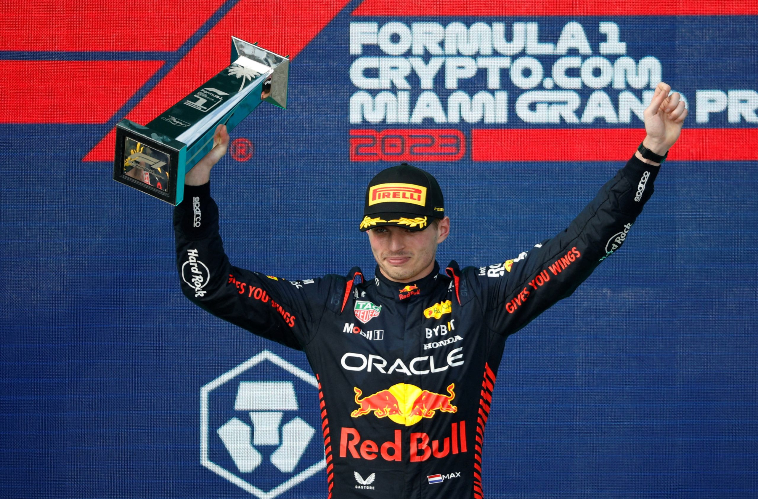Fórmula 1 Verstappen Verstappen comemora vitória no GP de Miami | Foto: REUTERS/Marco Bello