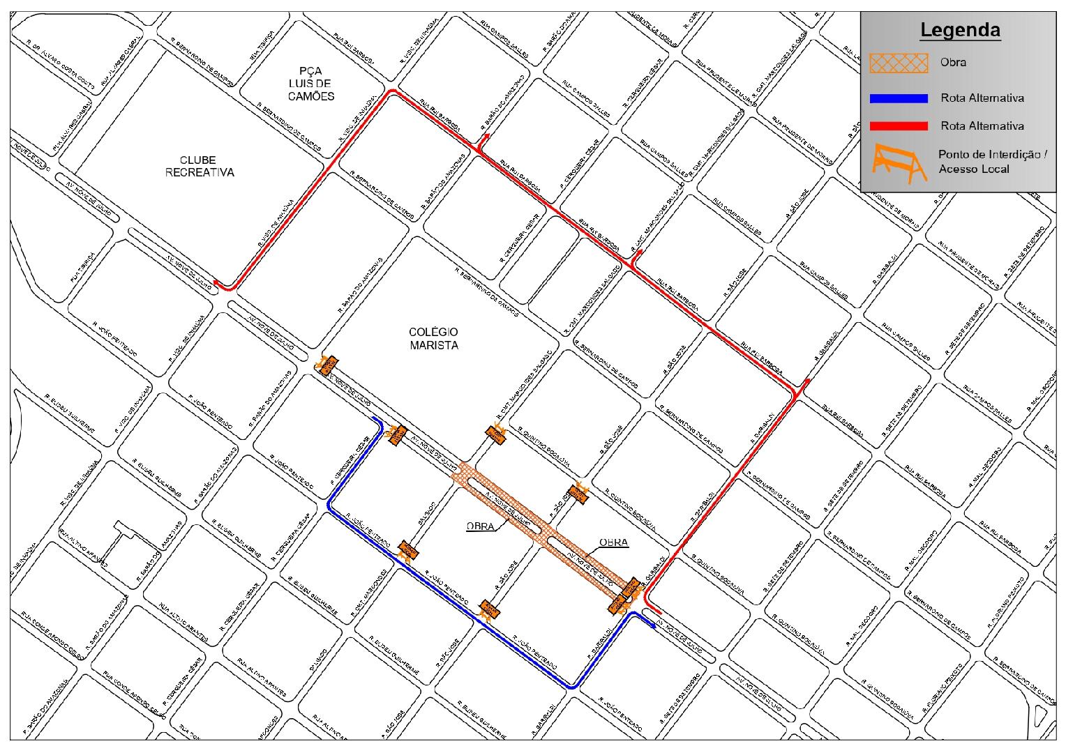 interdição total na 9 de julho