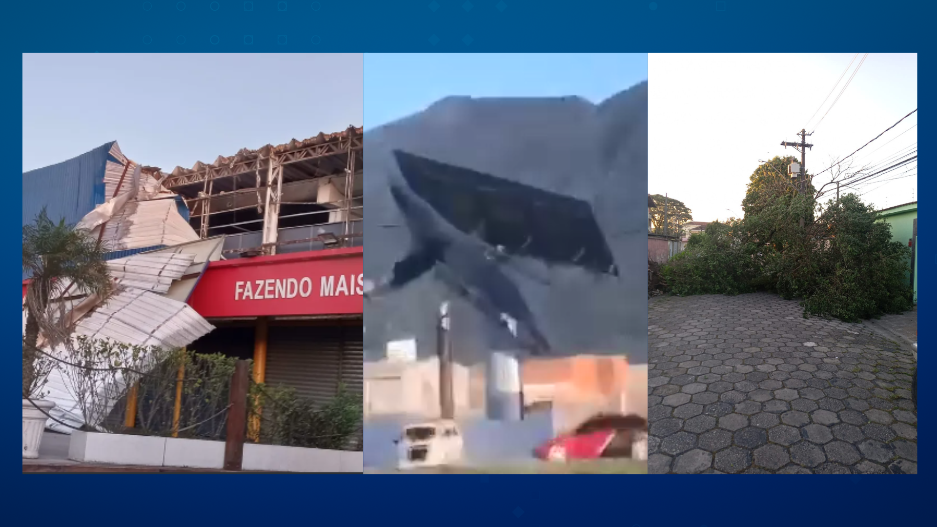 VÍDEO – Cidades da Baixada Santista sofrem com fortes ventos durante a madrugada