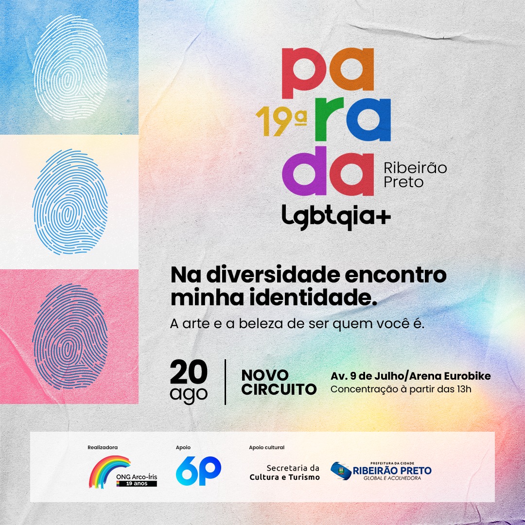 Parada LGBT Domingo tem Parada LGBTQIAN+ em Ribeirão