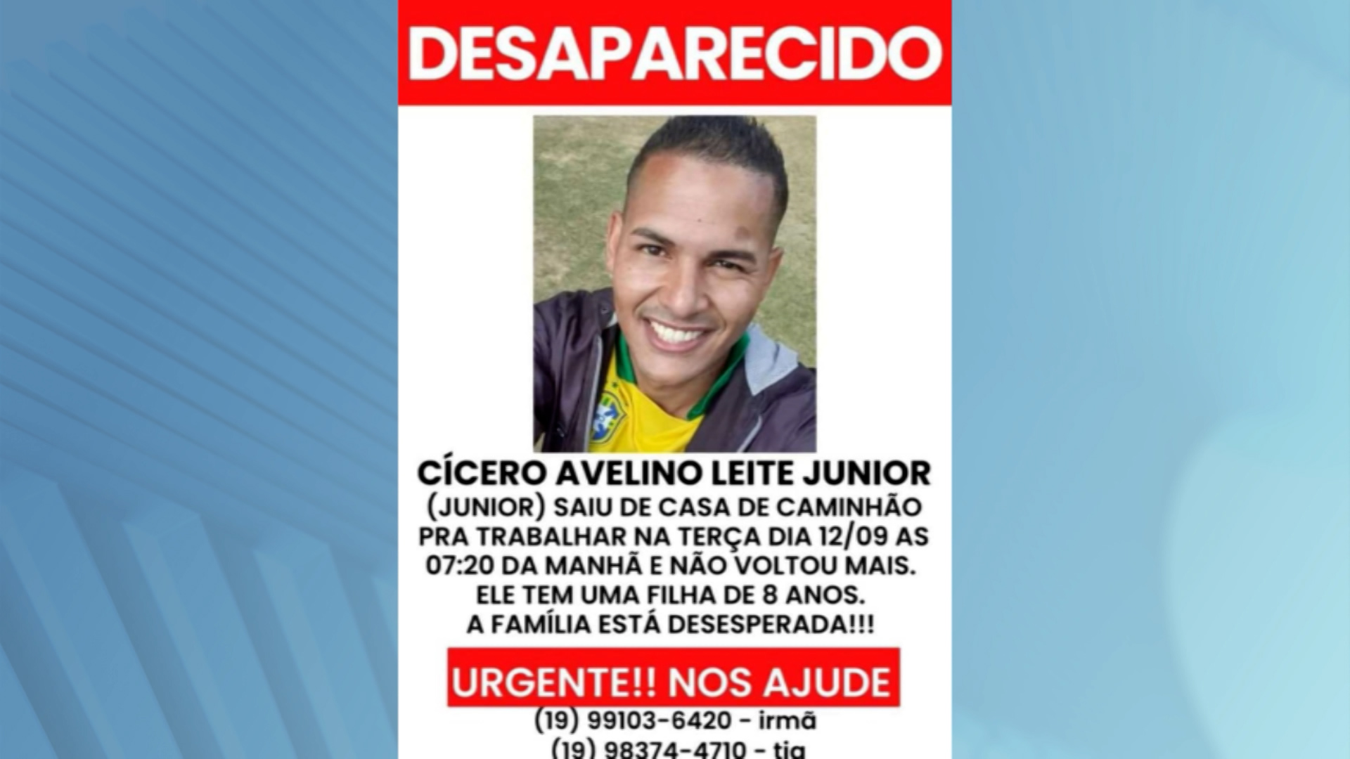 Caminhoneiro de Hortolândia está desaparecido há 3 dias