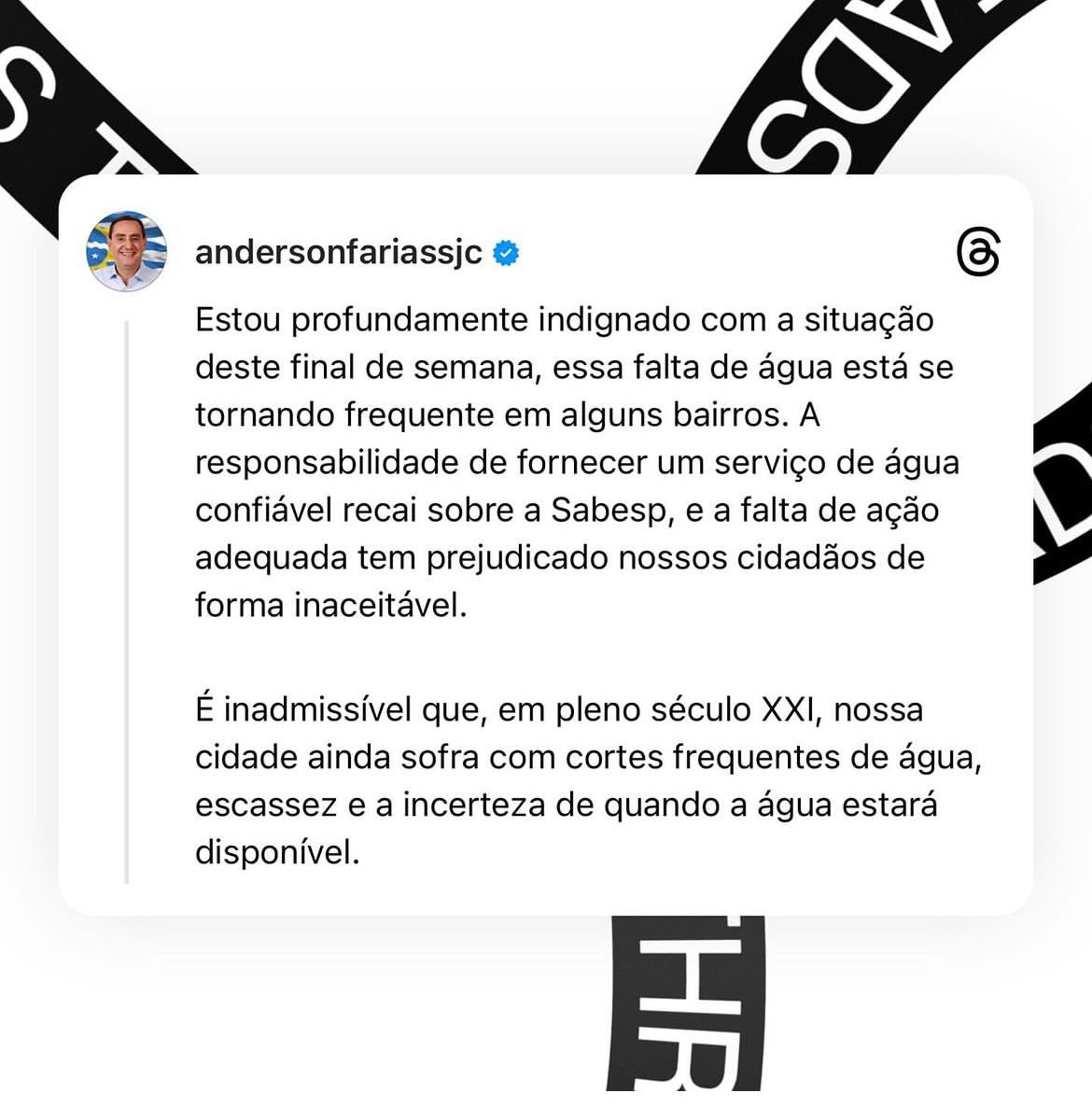 prefeito de sjc reclama da falta de água prefeito de sjc reclama da falta de água