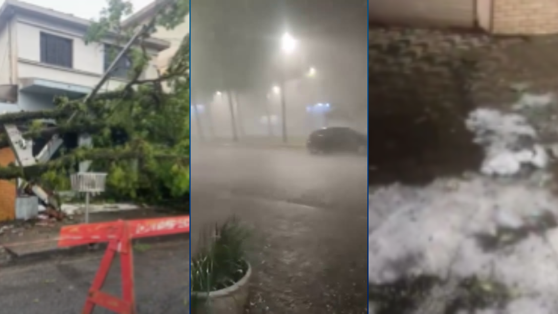 Temporal na madrugada assusta moradores da Baixada Santista