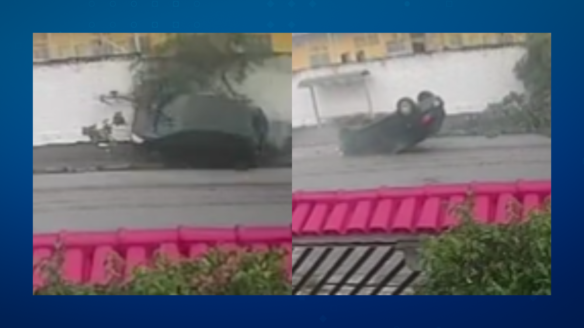 Carro capota após bater em árvore no Litoral