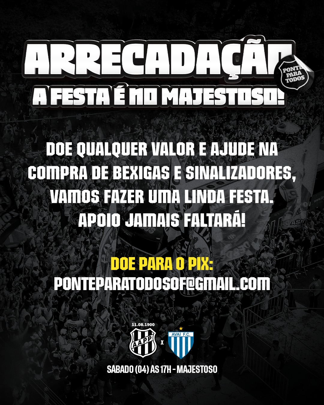 Torcedores fazem campanha para jogo decisivo da Ponte Preta