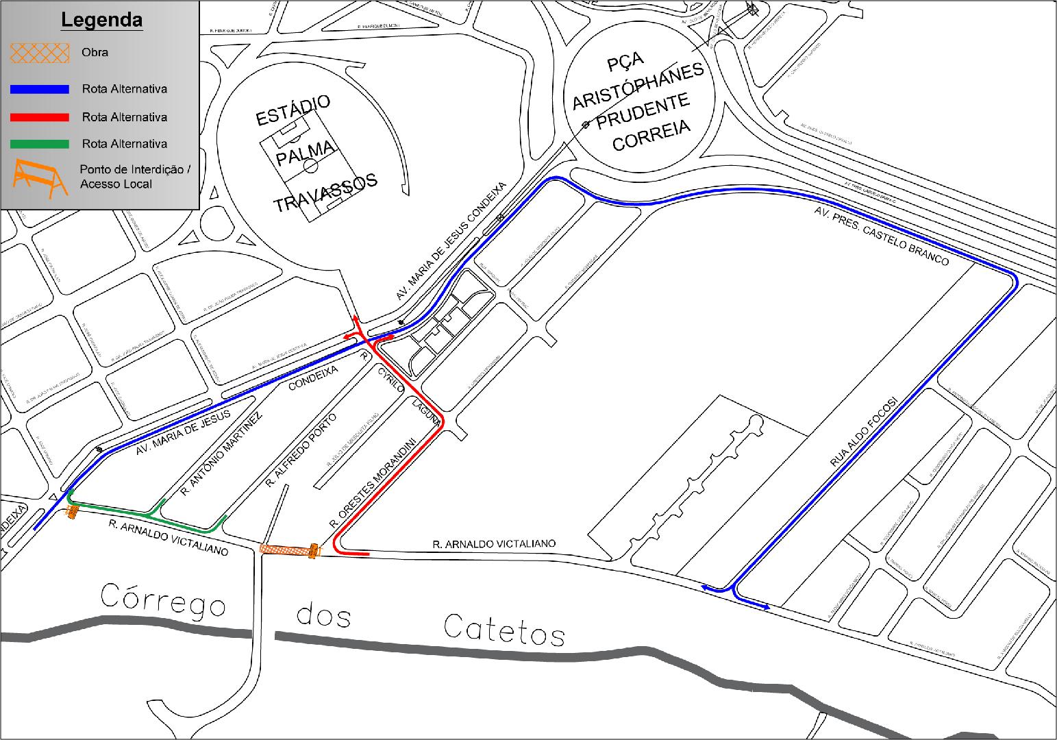 Trecho da rua Arnaldo Victaliano terá interdição total nesta quarta-feira