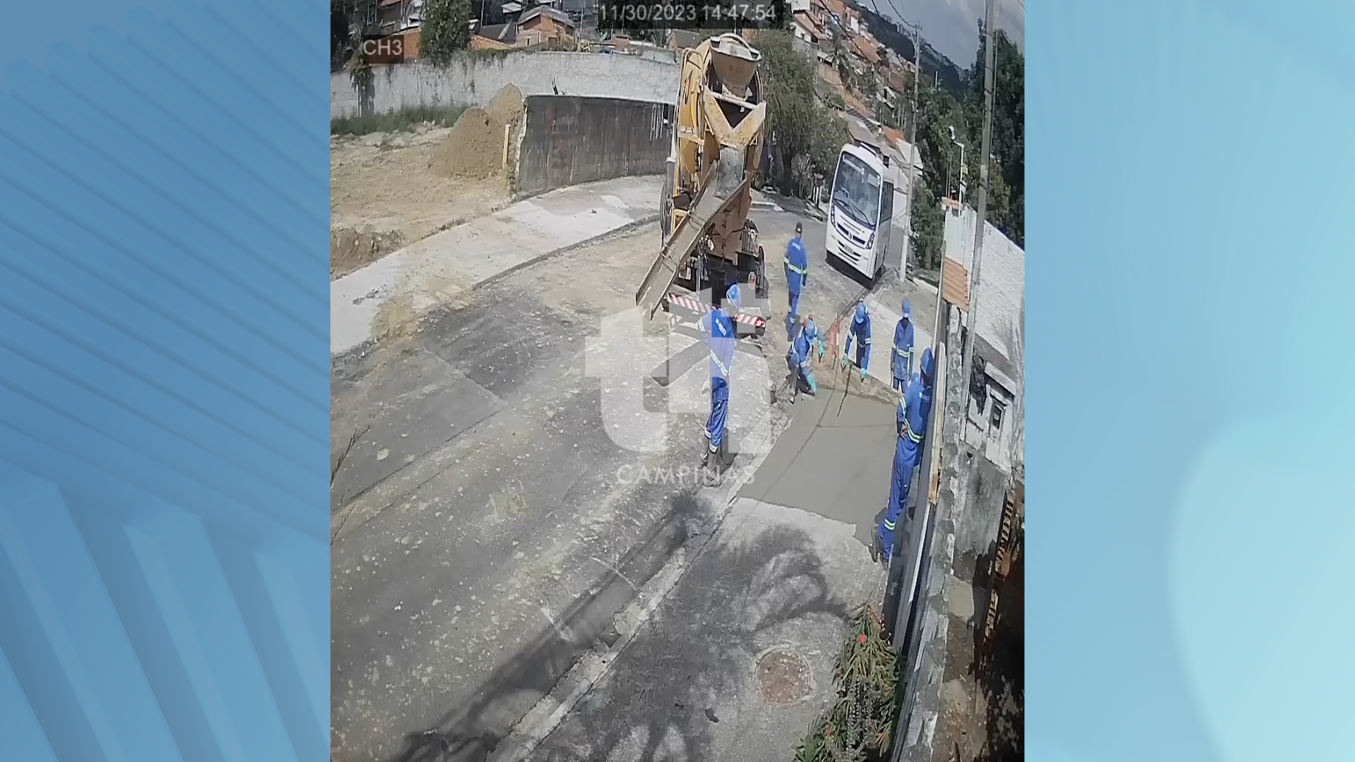 Sem motorista, caminhão betoneira desce rua em Campinas; veja o vídeo